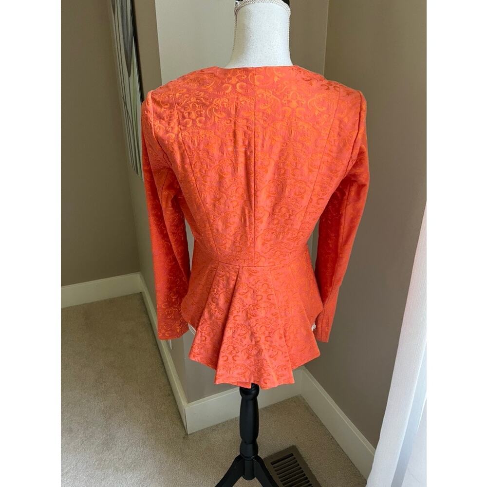 Venus jacquard orange blazer jacket size 4 - Picture 2 of 5